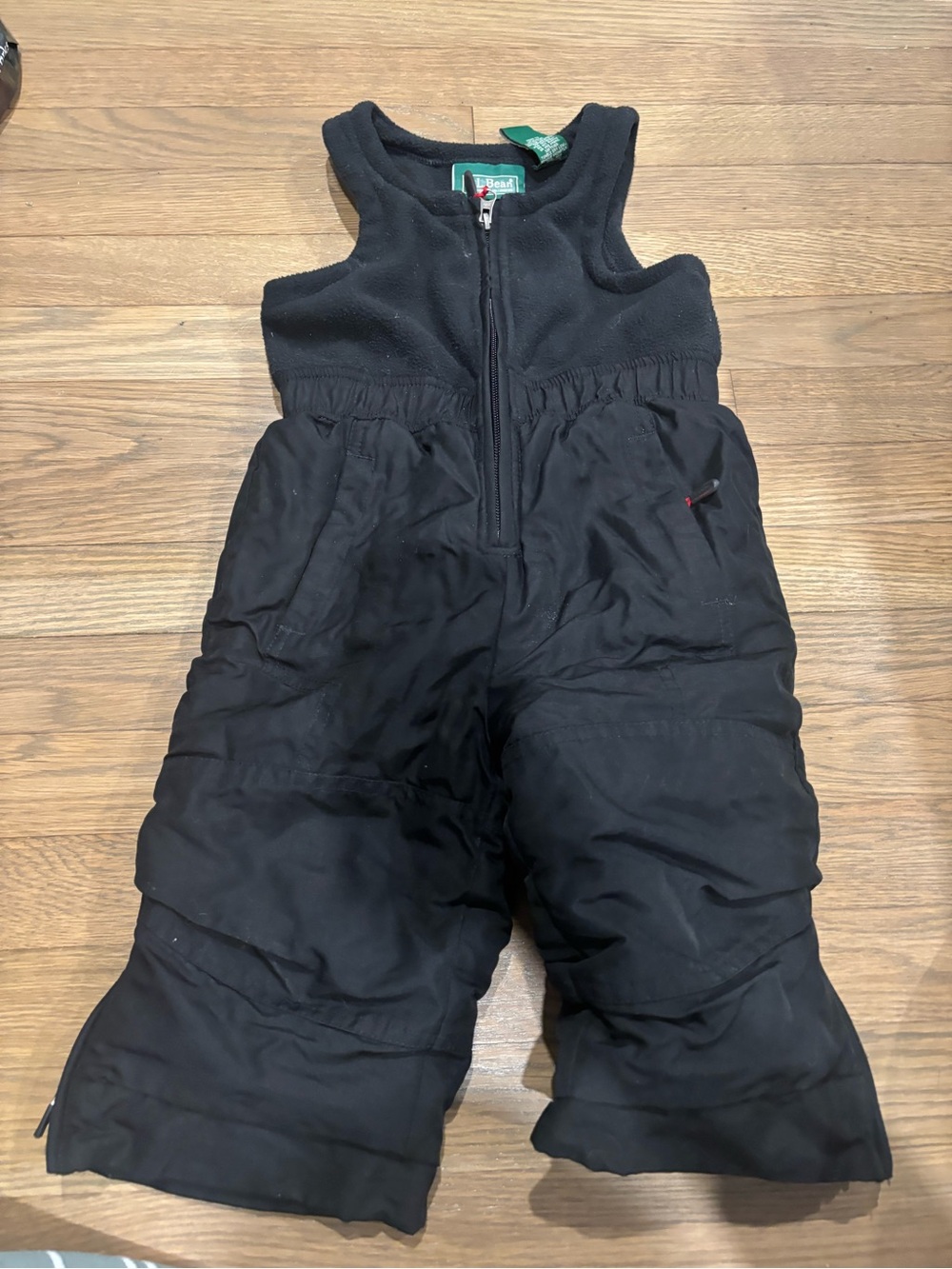L.L. Bean Black Kids Snow Bib Overalls